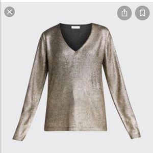 NWT Majestic Filatures metallic V-neck Sweater